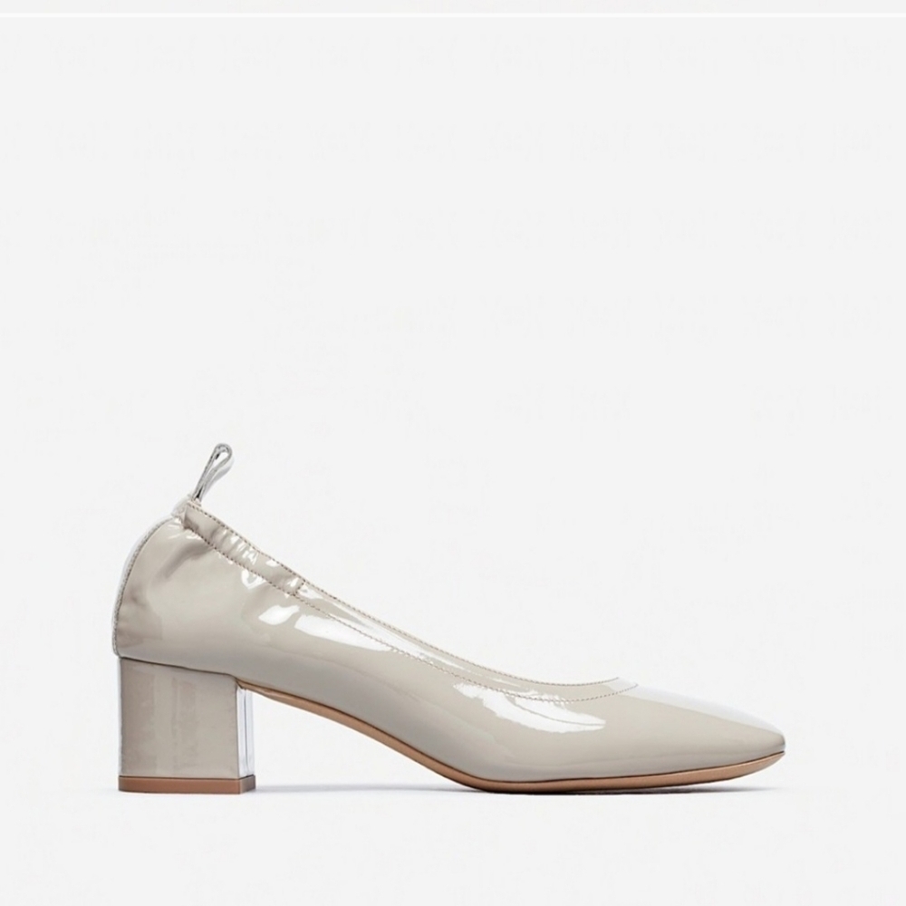 Everlane Size 7 The Day Heel Patent Leather in Taupe